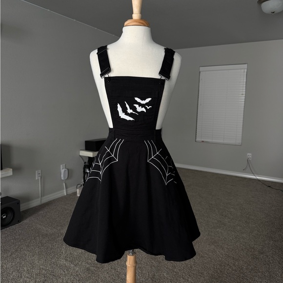 Hell Bunny Black Dress with White Embroidery - Picture 2 of 9